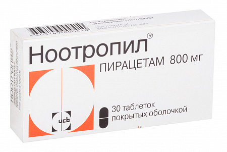 Ноотропил, Таблетки, 800 мг, 30 шт Таблетки, 800 мг, 30 шт