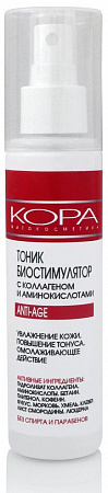 Kora Anti-Age тоник биостимулятор с коллагеном и аминокислотами, Тоник, спрей, 1 шт, 150 мл, для ухода за кожей, для всех типов кожи, для взрослых Тоник, спрей, 1 шт, 150 мл, для ухода за кожей, для всех типов кожи, для взрослых